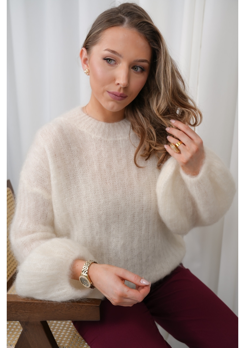 SWETER MOHEROWY Z EFEKTOWNYMI RĘKAWAMI MAELLA