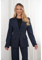 KOMPLET O ELEGANCKIM KROJU TALIOWANA MARYNARKA I SPODNIE