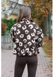 KURTKA DAMSKA TEDDY W PANTERKĘ NA SUWAK
