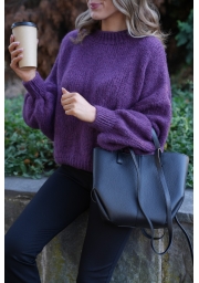 SWETER DAMSKI CHMURKA Z KID MOHEREM I WEŁNĄ
