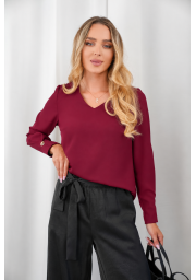 ELEGANCKA BLUZKA WISKOZOWA Z GUZICZKIEM