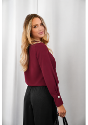 ELEGANCKA BLUZKA WISKOZOWA Z GUZICZKIEM