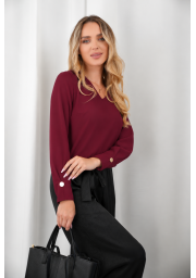 ELEGANCKA BLUZKA WISKOZOWA Z GUZICZKIEM