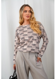 SWETEREK DAMSKI Z WISKOZĄ CAPPUCCINO STRIPES