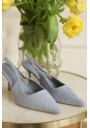 ZAMSZOWE CZÓŁENKA SLINGBACK NA OBCASIE