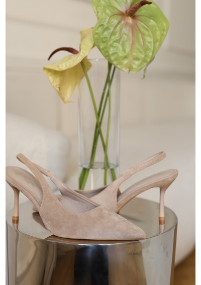 ZAMSZOWE CZÓŁENKA SLINGBACK NA OBCASIE