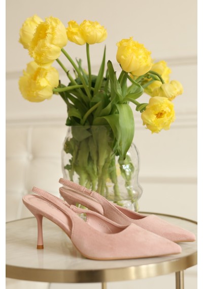 ZAMSZOWE CZÓŁENKA SLINGBACK NA OBCASIE